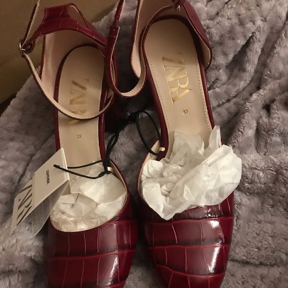 Zara leather animal embossed heels - Picture 7 of 8